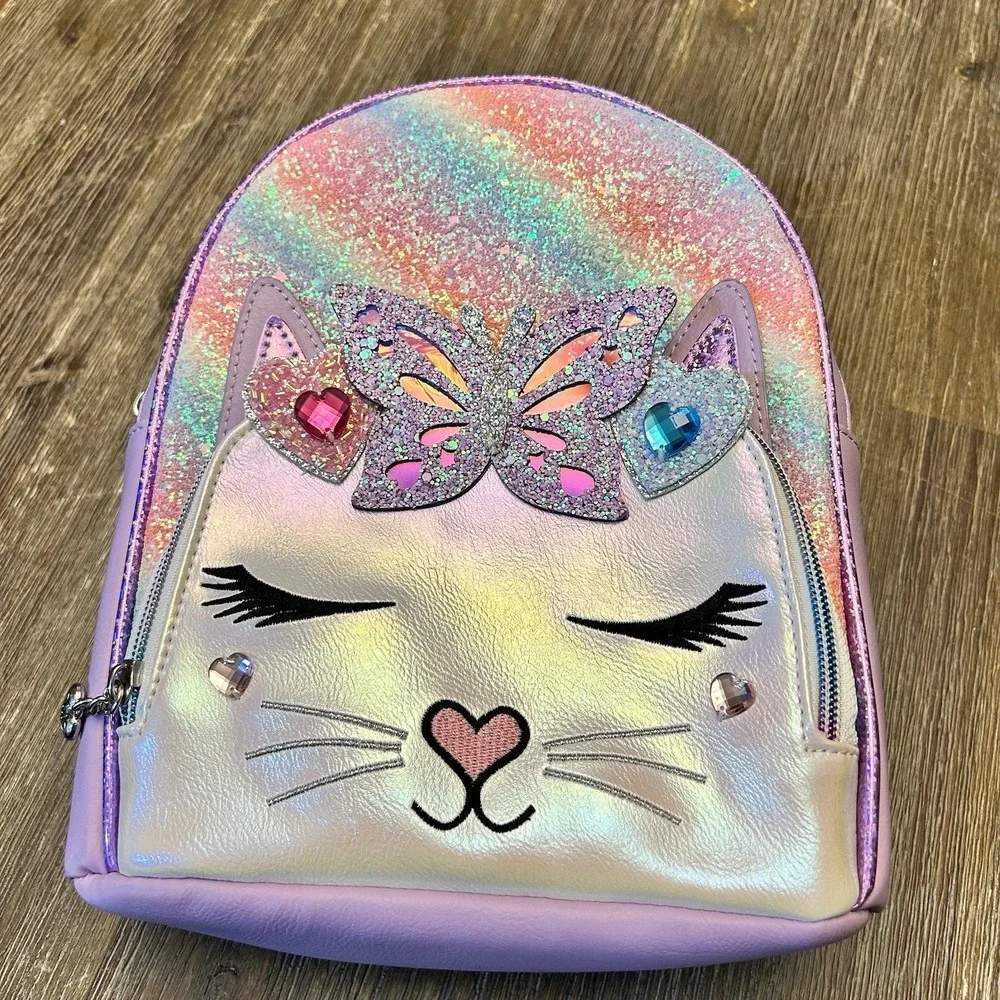 Miss Gwen OMG Mini Backpack: Light Purple Butterfly Sparkle Bag